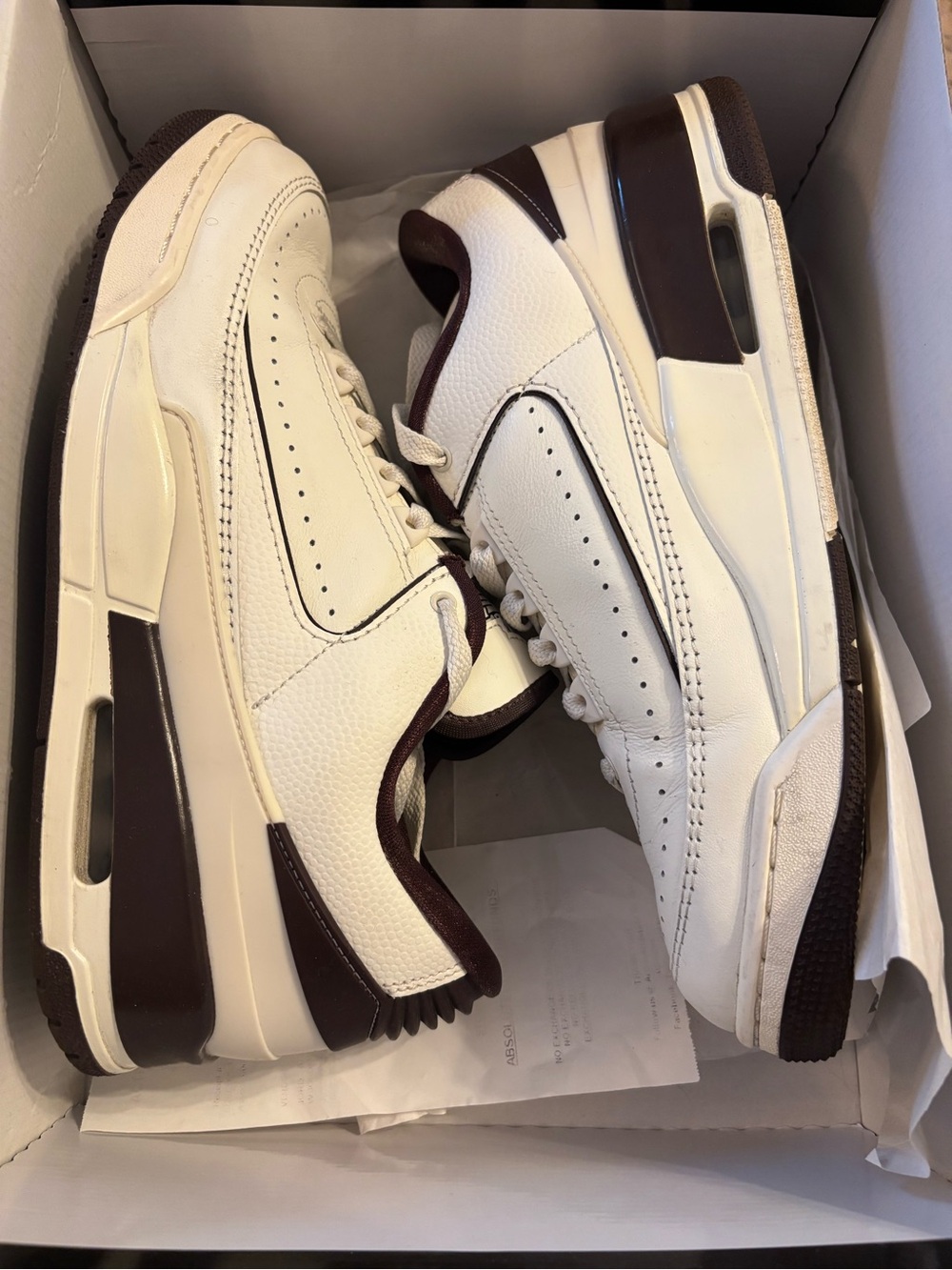 Jordan Women's Low-Top Sneakers in Cream & Dark Brown - Picture 3 of 7